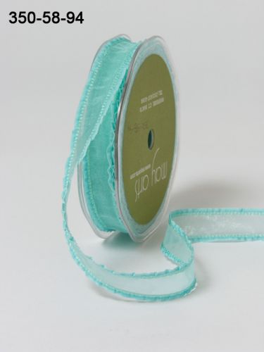 Ruban transparent  volant TURQUOISE petit